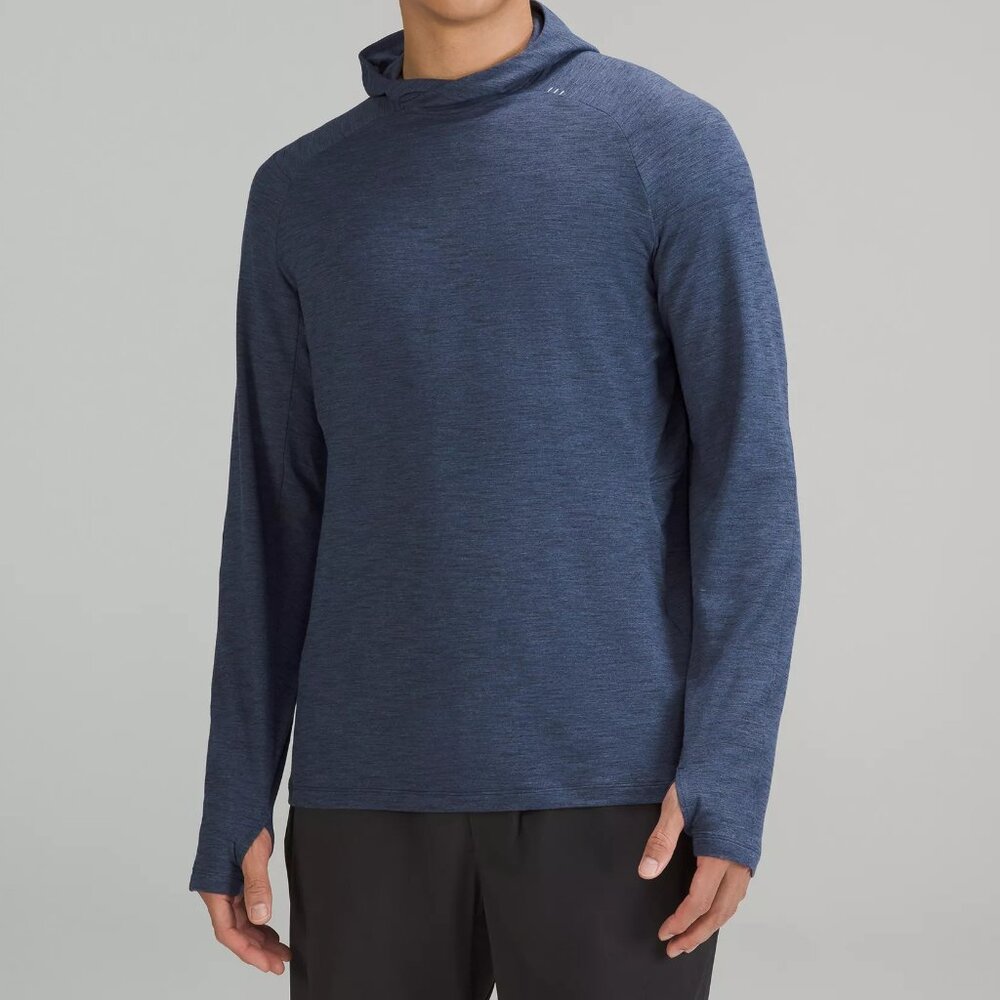 lululemon athletica Men's Hooded Long-Sleeve Top in Heathered Blue